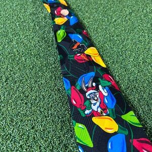 Looney Tunes Christmas Necktie Bugs Bunny Daffy‎ Duck Holiday Lights